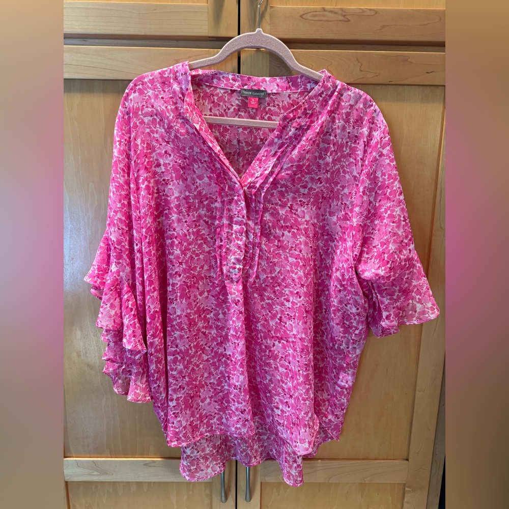 Vince Camuto Pink Floral Women's Top size XL